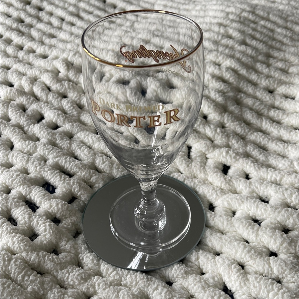 Yuengling Dark Brewed Porter,Glass Goblet with Gold Accents. Mint condition
